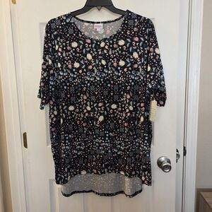 LuLaRoe Hi Lo Tunic Irma Tee Sz 2XL floral short slv NWT casual fun summer comfy